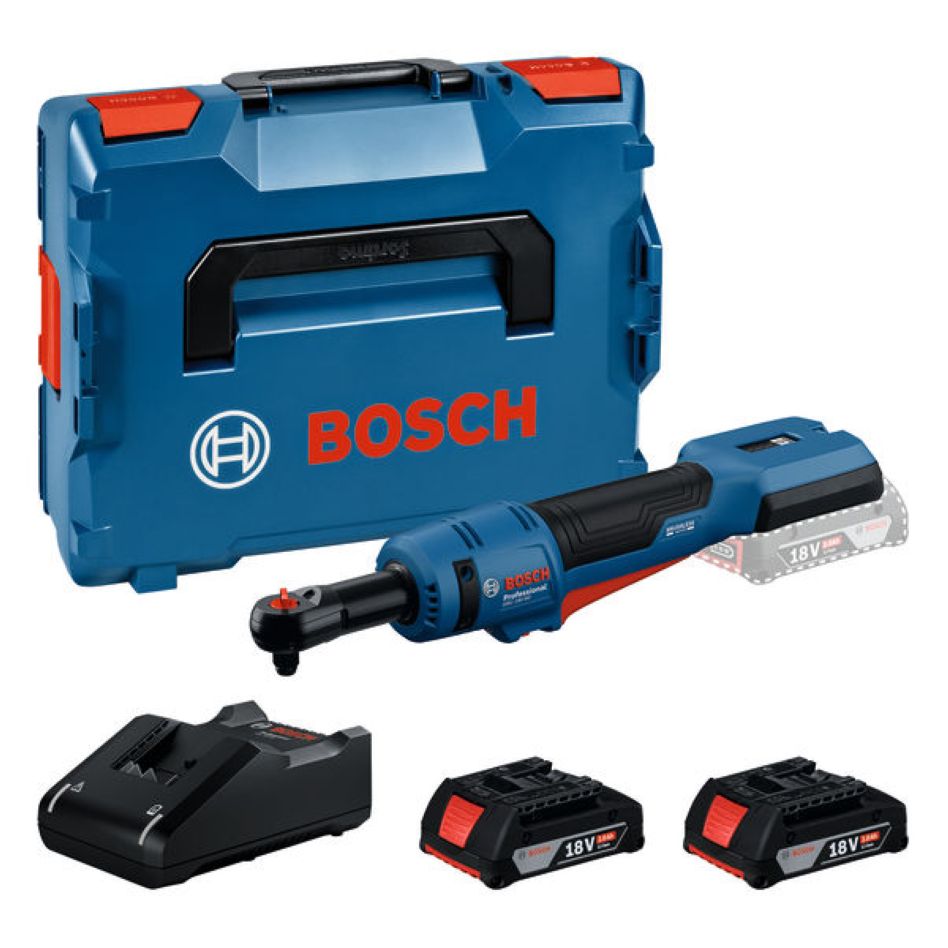 Bosch Professional 06019N8002 GRC 18V-60 Llave de carraca sin cable 2x 2,0 Ah y cargador GAL 18V-40