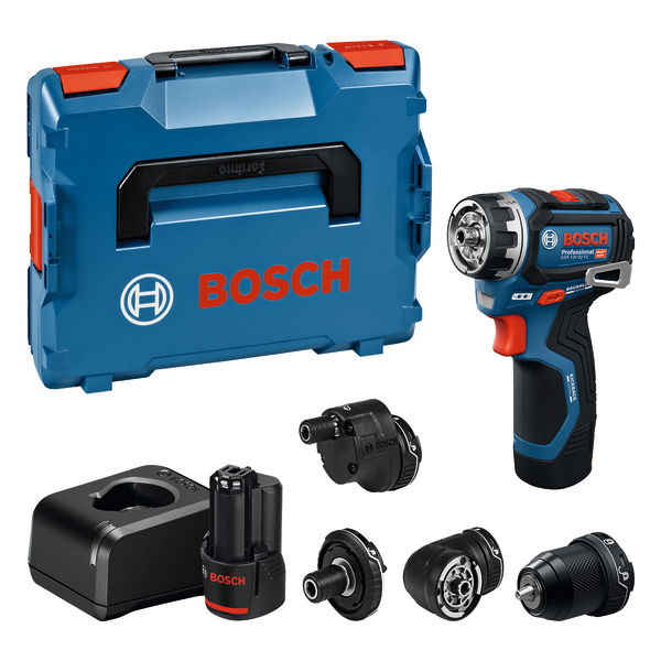 Bosch Professional 06019N7101 GSR12V-32FC Taladro sin cable 2x GBA 12V 2.0Ah y cargador GAL 12V-20 en L-Boxx