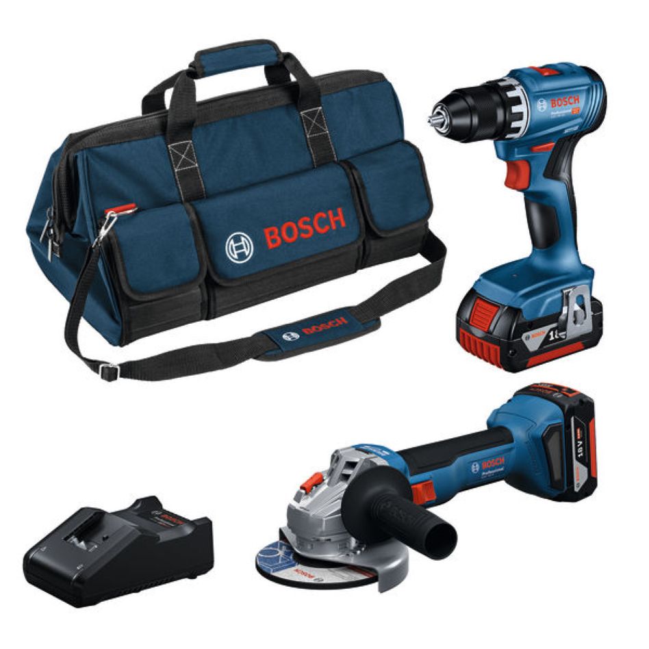 Bosch Professional 0615A5007N Accutoolkit Combipack 18V GSR + GWS 2x GBA 18V 4,0 Ah y cargador GAL 18V-40, GSR 18V-45, GWS 18V-8
