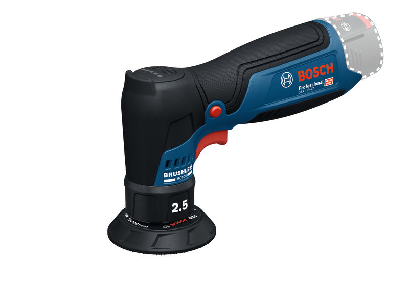 Bosch Professional 06019L2101 GEX12V-77 Lijadora excéntrica Accu sin batería ni cargador con 2 platos de apoyo en caja