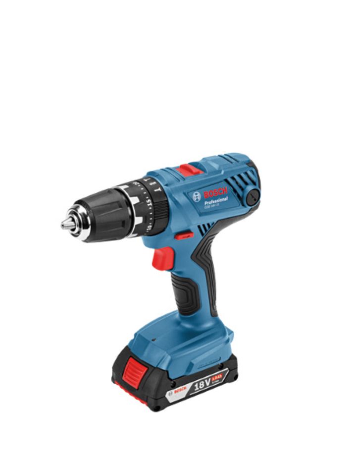 Bosch Professional 06019H1109 Taladro de impacto inalámbrico GSB 18V-21 de 18 voltios y 2,0 AH de iones de litio en caja L