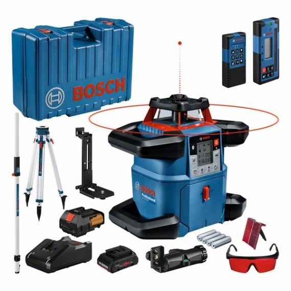 Bosch Professional 06159940P5 GRL 600 CHV Láser de rotación profesional 18V 4.0 ProCore + trípode + tallímetro