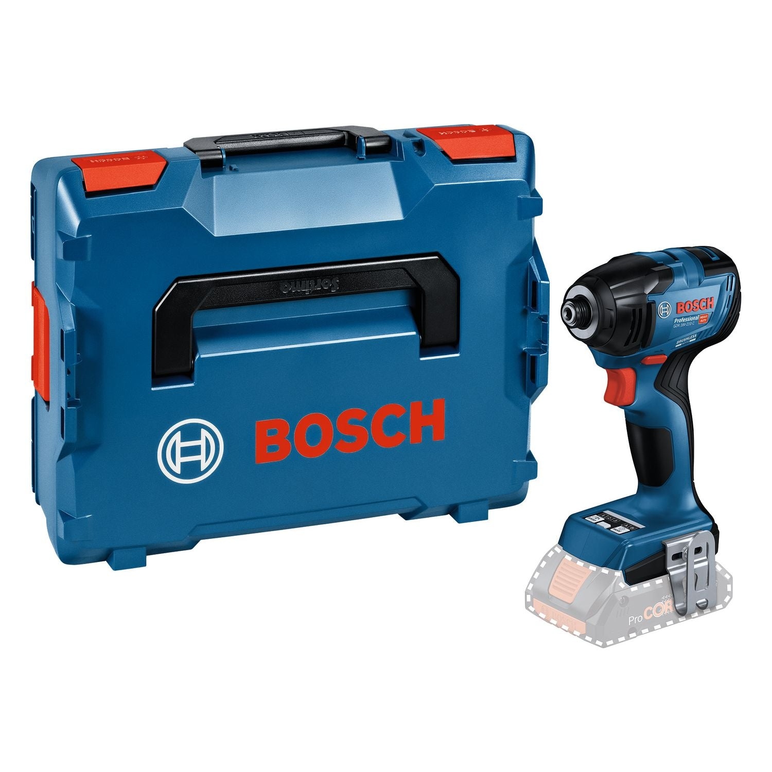 Bosch Professional 06019J0101 Atornillador de impacto sin cable GDR 18V-210 C 18 voltios sin baterías ni cargador en L-Boxx