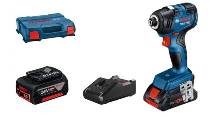 Bosch Professional 06019J2107 Atornillador de impacto sin cable GDR 18V-200 18V 4,0Ah Li-Ion en L-Boxx