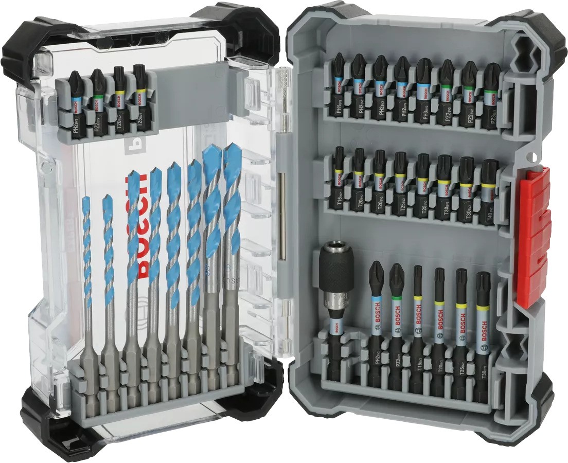 Bosch Professional Accesorios 2608521U82 Juego de puntas de destornillador de impacto PRO, 35 piezas