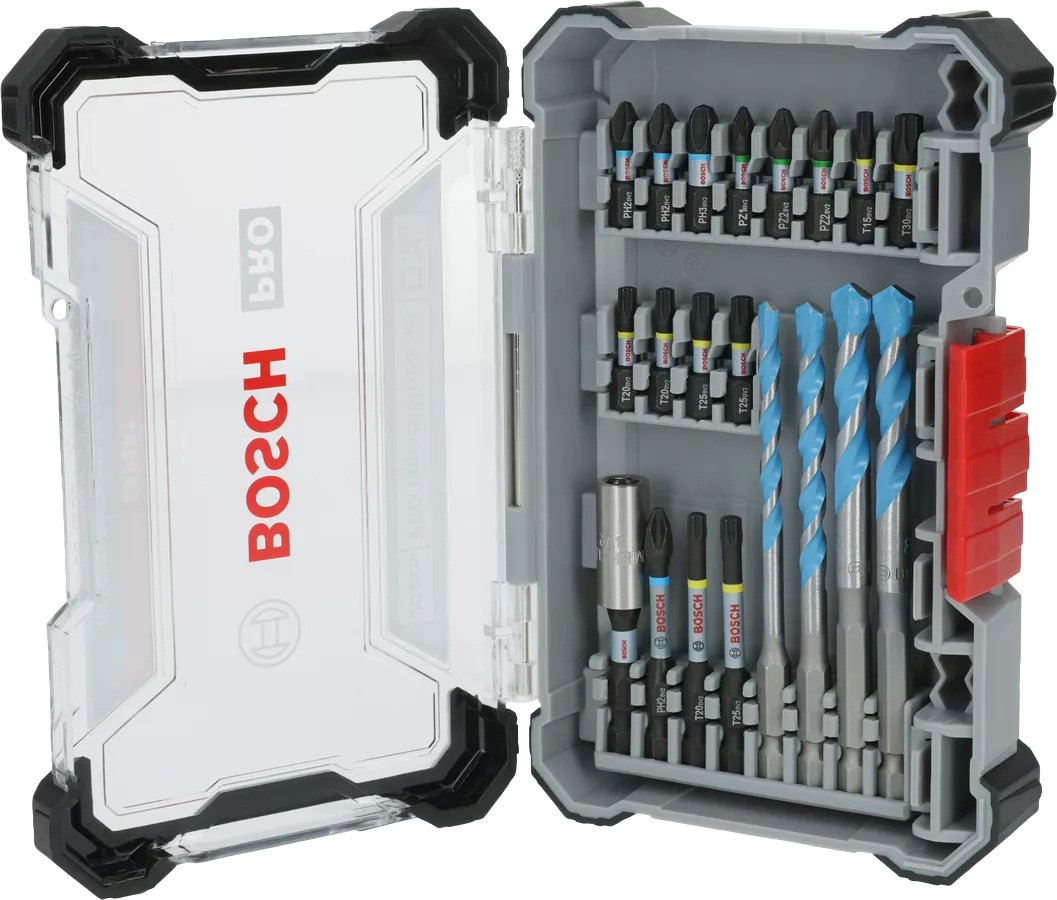 Bosch Professional Accesorios 2608521U83 Brocas de impacto PRO y brocas Multi Construction, juego mixto, 20-spl.