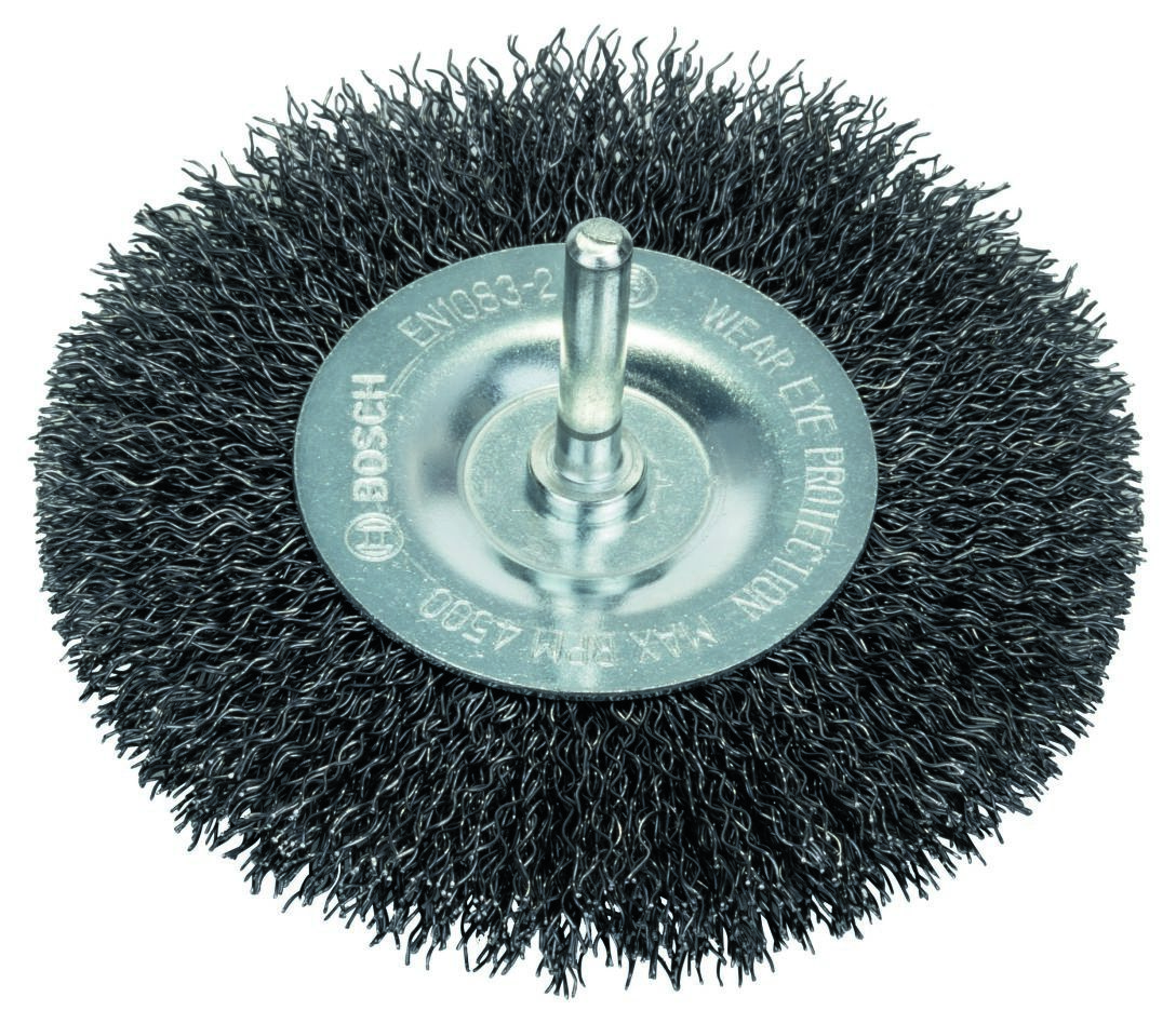 Bosch Professional Accesorios 1609200273 Cepillo de disco 100 mm ondulado mango 6 mm