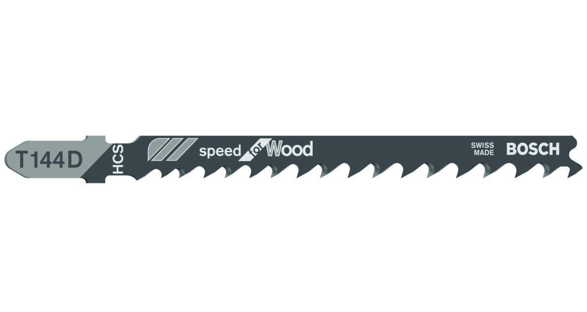 Bosch Professional Accesorios 2608630040 T144D Hojas de sierra de calar T - Vástago Por 5 Madera