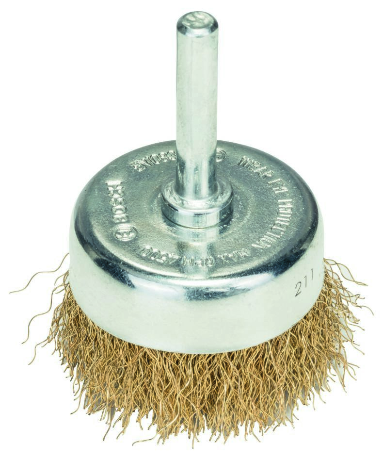 Bosch Professional Accesorios 2608622008 Cepillo de acero 50 mm ondulado eje 6 mm Latón