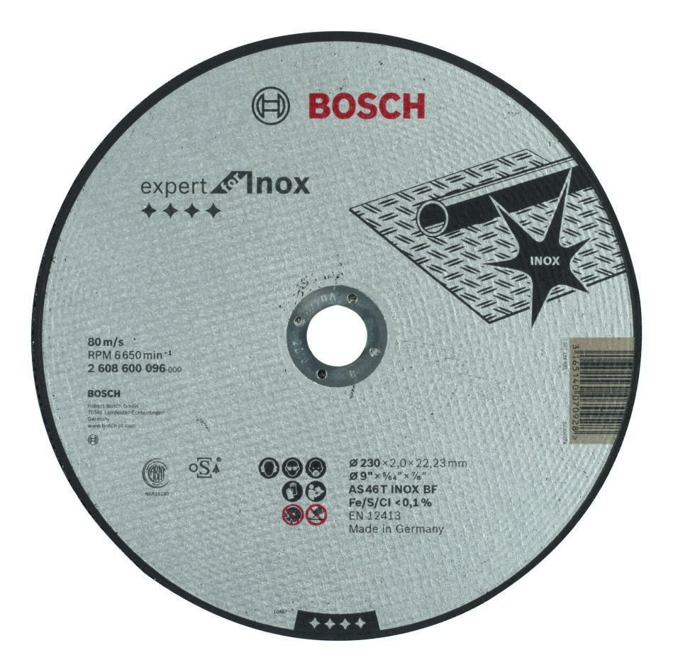 Bosch Professional Accesorios 2608600096 Disco de corte Expert para Inox AS 46 T INOX BF, 230 mm, 2,0 mm