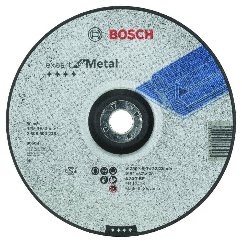 Bosch Professional Accesorios 2608600228 Muela curva Expert para Metal A 30 T BF, 230 mm, 6.0 mm