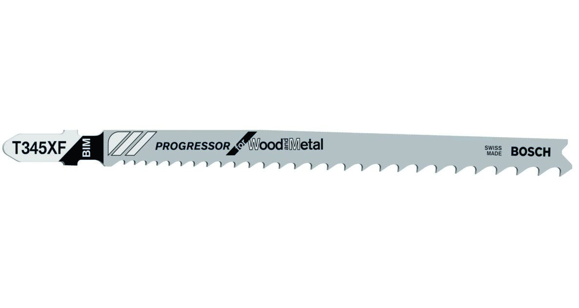 Bosch Professional Accesorios 2608634994 T345XF Hojas de sierra de calar T - Vástago Por 5 Madera con metal
