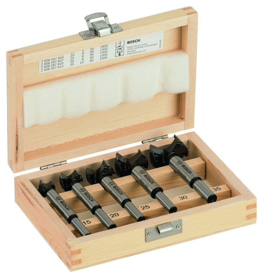 Bosch Professional Accesorios 2607018750 Juego de brocas de culata 5 piezas 15/20/25/30/35 mm