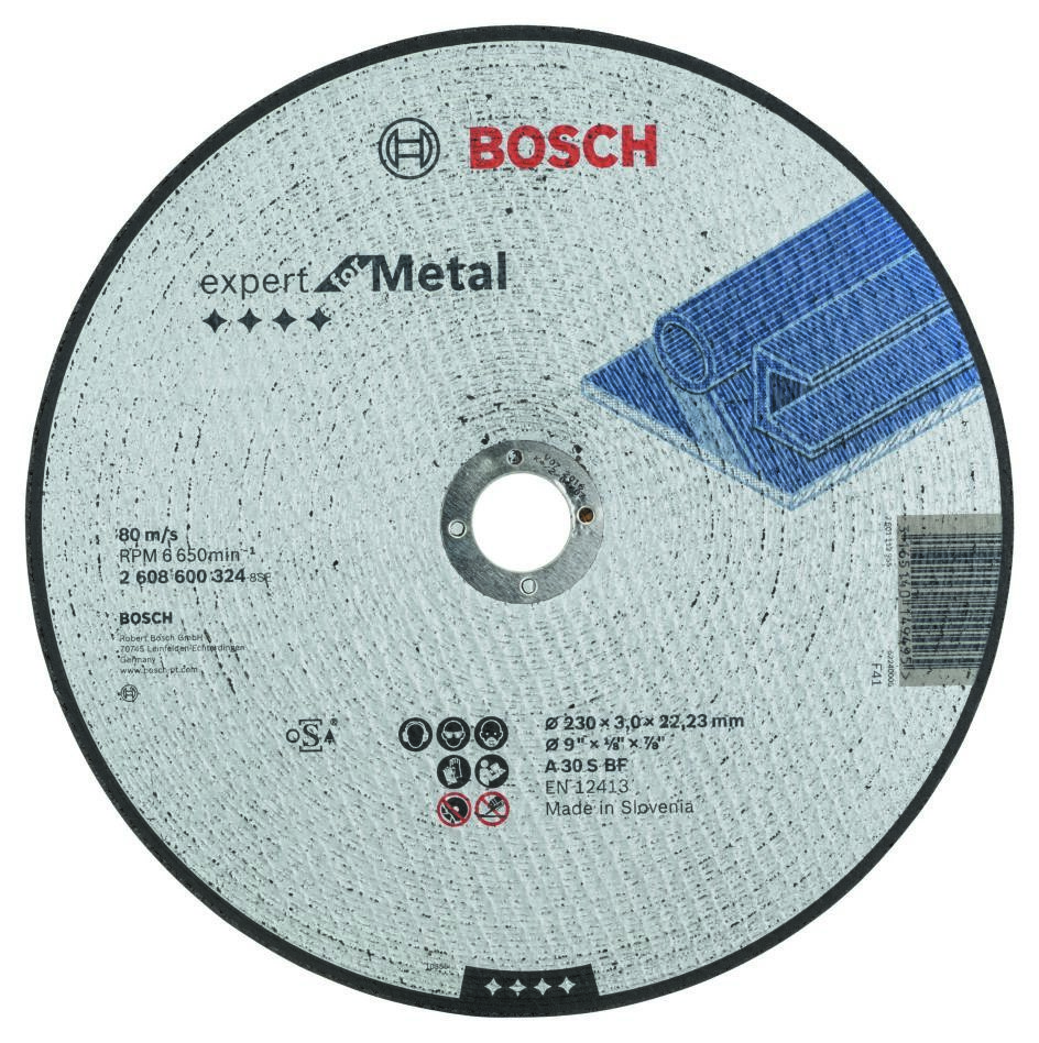 Bosch Professional Accesorios 2608600324 Disco de corte recto Expert para metal A 30 S BF, 230 mm, 3.0 mm