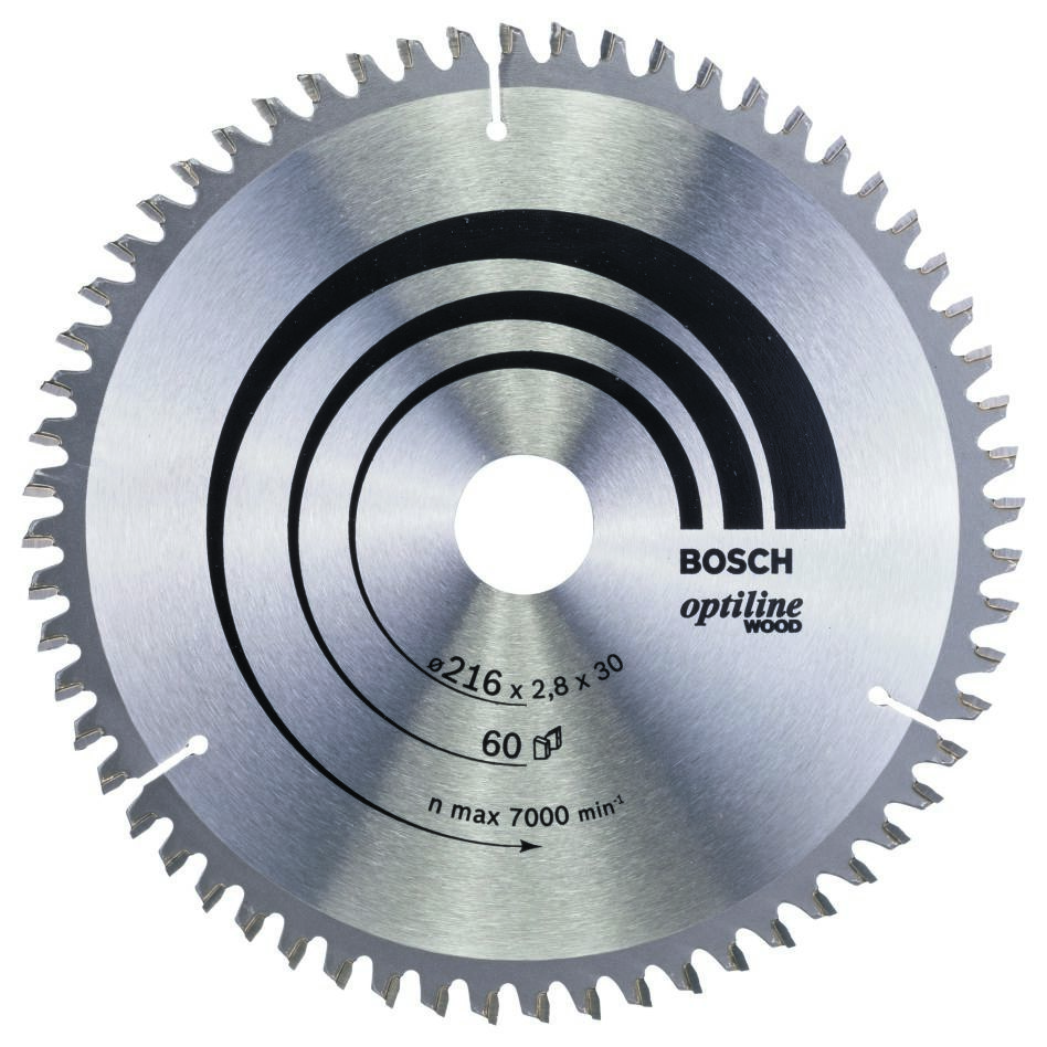 Bosch Professional Accesorios 2608640642 Hoja de sierra circular 216 x 30 x 60T Optiline Wood