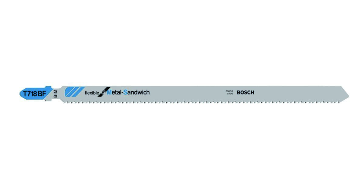 Bosch Professional Accesorios 2608636335 T718BF BIM Hojas de sierra de calar T - Vástago por 3 Metal-Sandwich