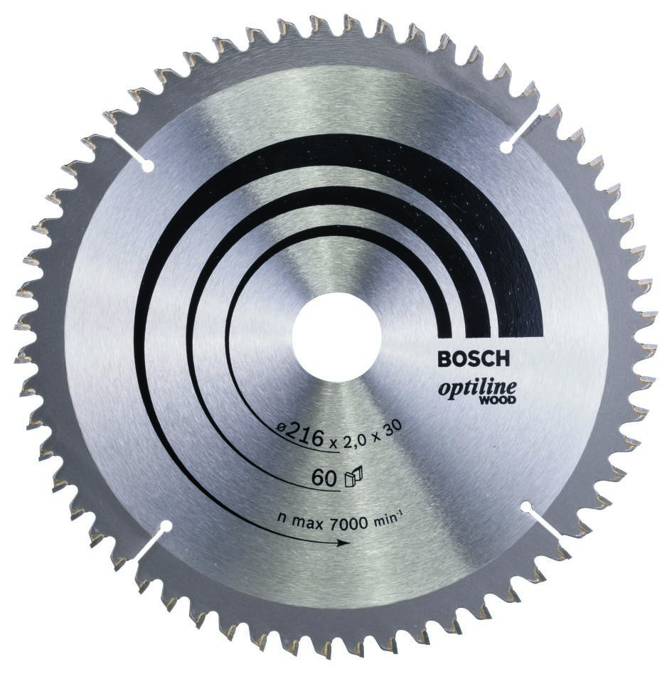Bosch Professional Accesorios 2608640433 Hoja de sierra circular 216 x 30 x 60T Optiline Wood