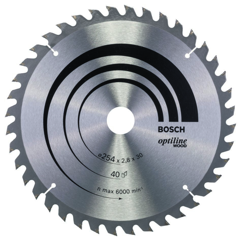Bosch Professional Accesorios 2608640443 Hoja de sierra circular 254 x 30 x 40T Optiline Wood