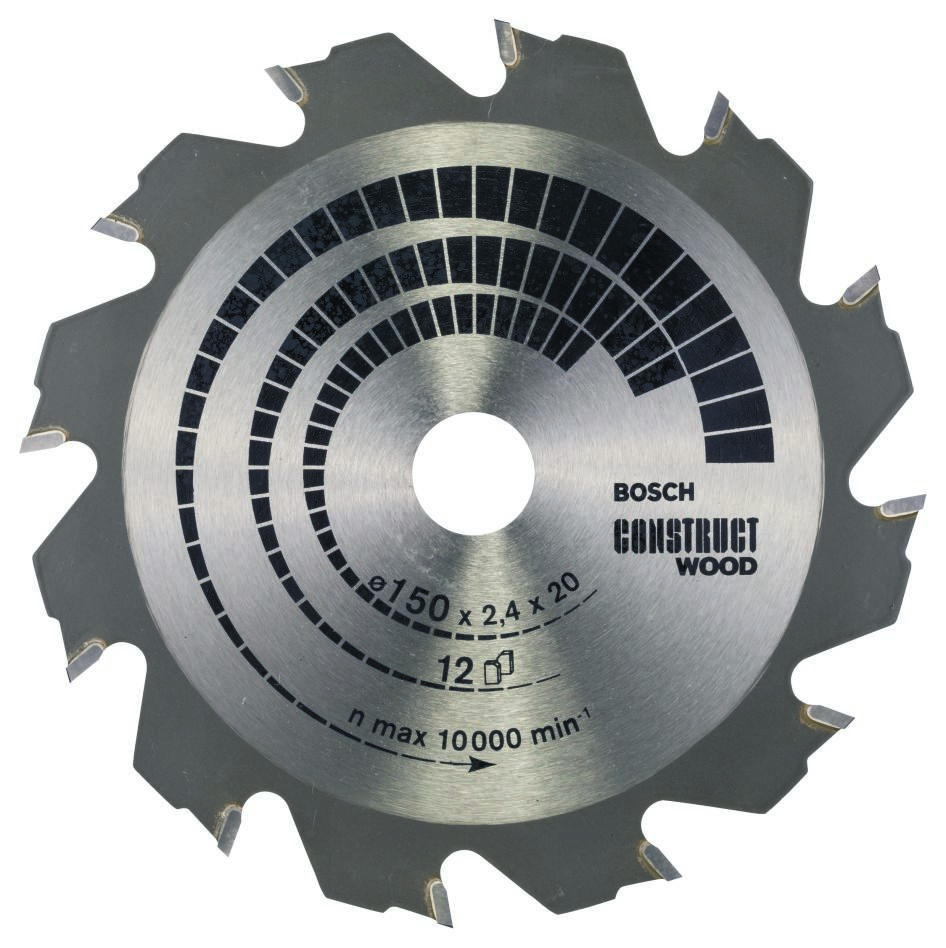 Bosch Professional Accesorios 2608641199 Hoja de sierra circular 150 x 20 x 12T Construct Wood