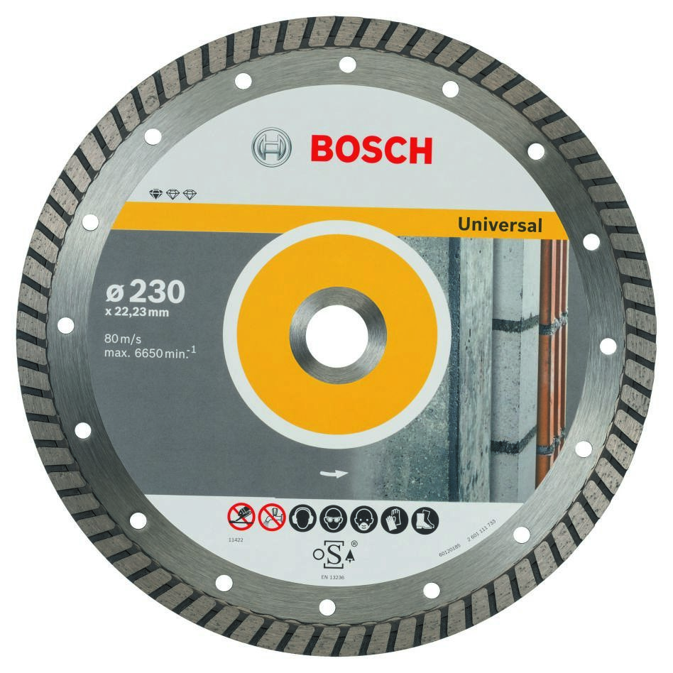 Bosch Professional Accesorios 2608602397 Disco de corte de diamante estándar para Universal Turbo 230 x 22,23 x 2,5 x 10 mm