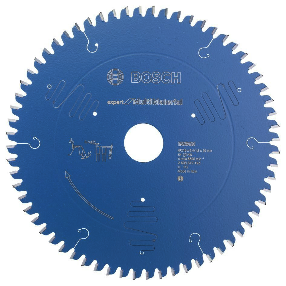 Bosch Professional Accesorios 2608642493 Hoja de sierra circular 216 x 30 x 64T Expert para Multi Material