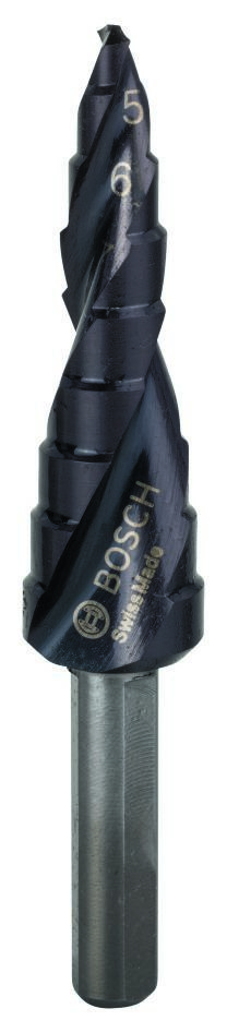 Bosch Professional Accesorios 2608588065 Brocas escalonadas HSS-AlTiN 4-12 mm Mango de 3 estrías
