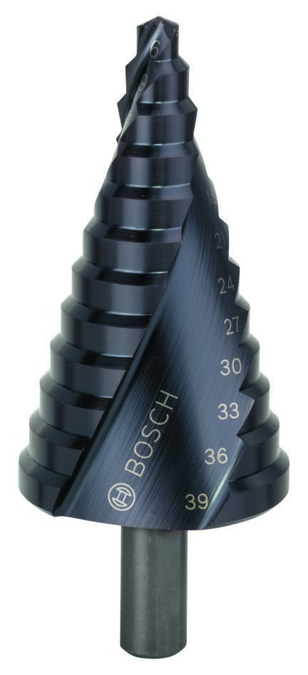 Bosch Professional Accesorios 2608588068 Brocas escalonadas HSS-AlTiN 6-39 mm Mango de 3 estrías