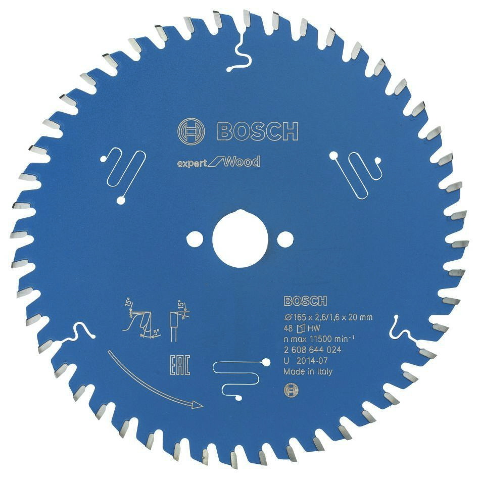 Bosch Professional Accesorios 2608644024 Sierra circular de metal duro Expert para madera 165 x 20 x 48T