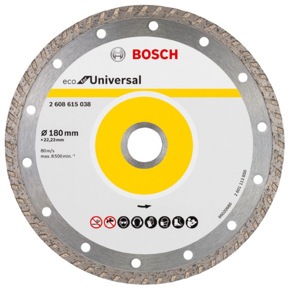 Bosch Professional Accesorios 2608615047 Disco de diamante Universal Turbo Bosch Line 180x22,23x2,6x7 10t