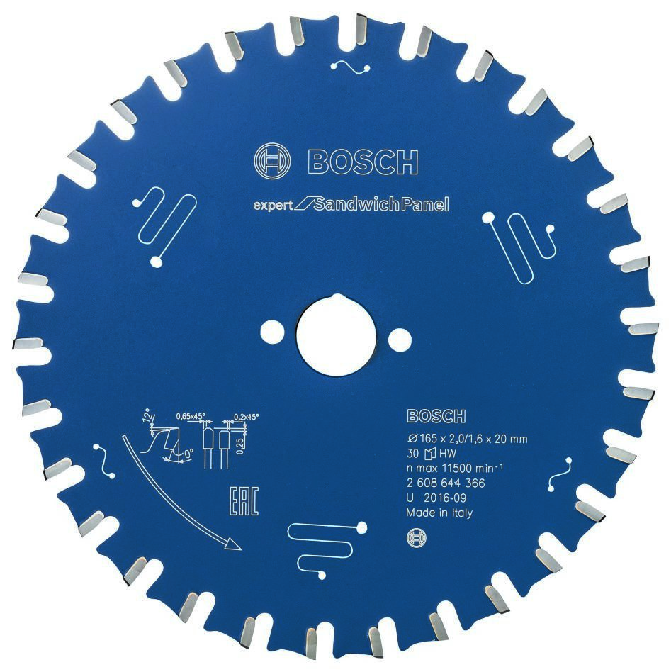 Bosch Professional Accesorios 2608644366 Sierra circular de metal duro Expert para panel sándwich 165 x 20 x 30