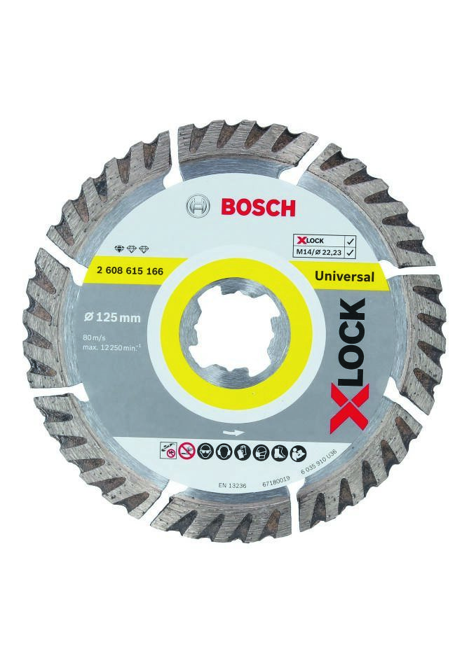 Bosch Professional Accesorios 2608615166 X-LOCK Disco de corte de diamante Mejor para Universal 125 x 22,23 x 2,0 x 10,0 mm 2608615166