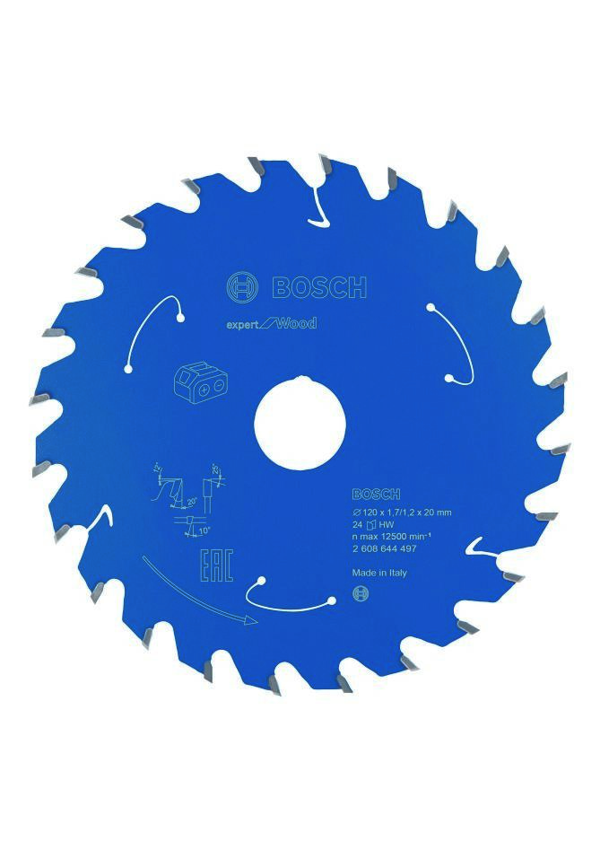 Bosch Professional Accesorios 2608644497 Hoja de sierra circular de metal duro Wood Expert para sierras sin cable 120 x 20 x T24