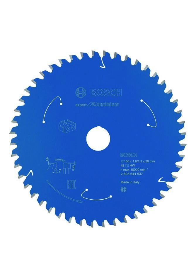 Bosch Professional Accesorios 2608644537 Hoja de sierra circular de metal duro Aluminio Expert para sierras sin cable 150 x 20 x T48