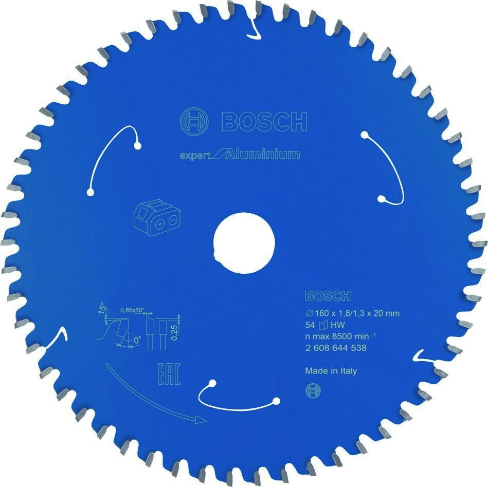 Bosch Professional Accesorios 2608644538 Hoja de sierra circular de metal duro Aluminio Expert para sierras sin cable 160 x 20 x T54