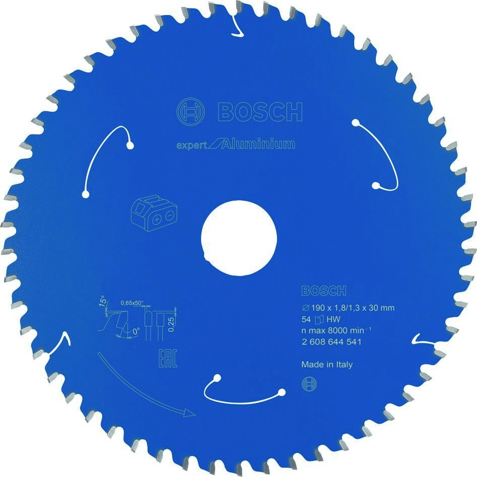 Bosch Professional Accesorios 2608644541 Hoja de sierra circular de metal duro Aluminio Expert para sierras sin cable 190 x 30 x T54