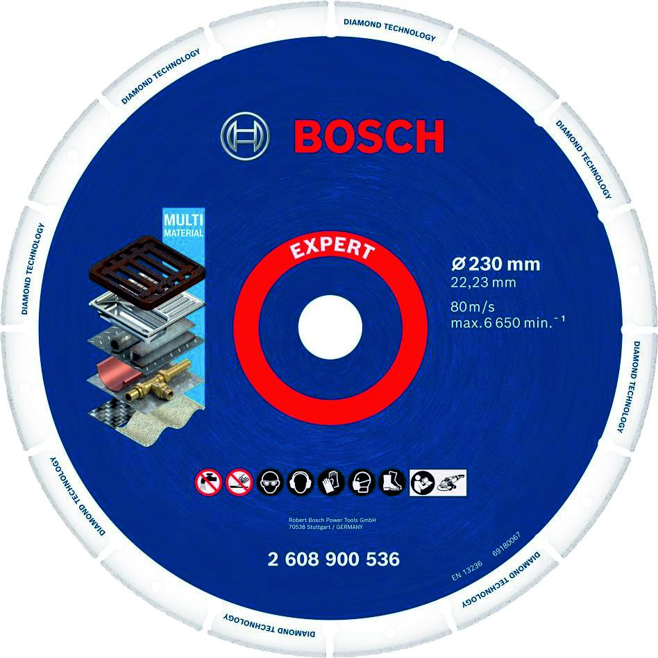 Bosch Professional Accesorios 2608900536 Disco diamantado para metales Expert, disco de corte grande 230 x 22,23 mm