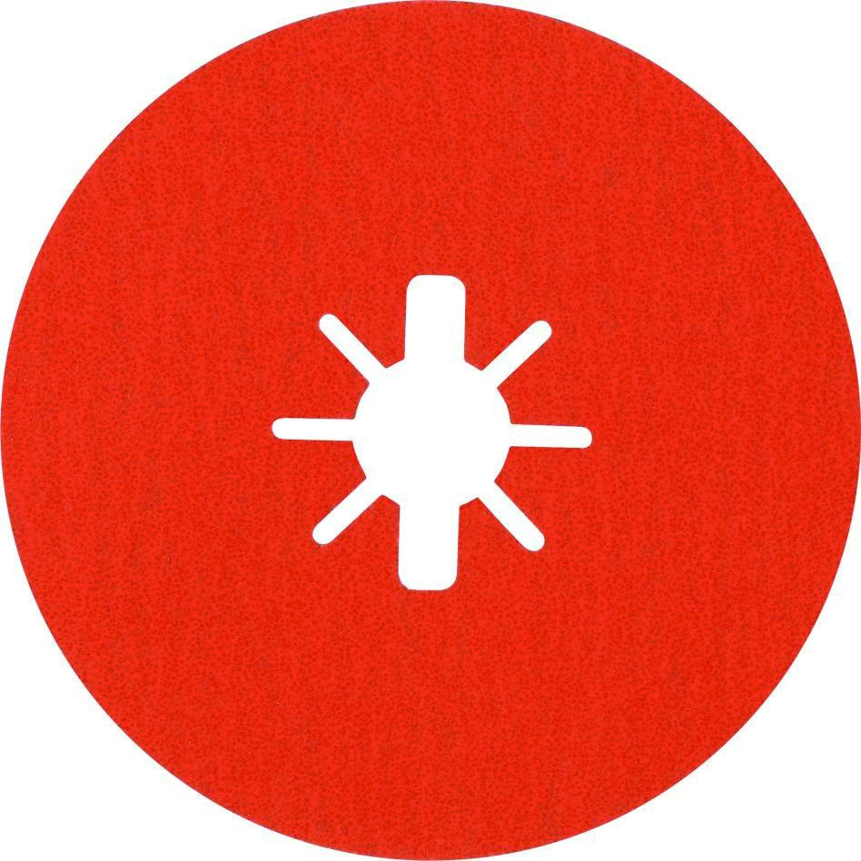 Bosch Professional Accesorios 2608621810 Expert R782 Disco cerámico prismático X-LOCK de fibra 125 mm, 22,23 mm, K80, 5 piezas