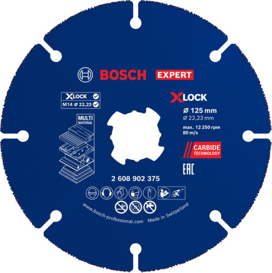 Bosch Professional Accesorios 2608902375 EXPERT X-LOCK Disco de corte múltiple de metal duro 125mm