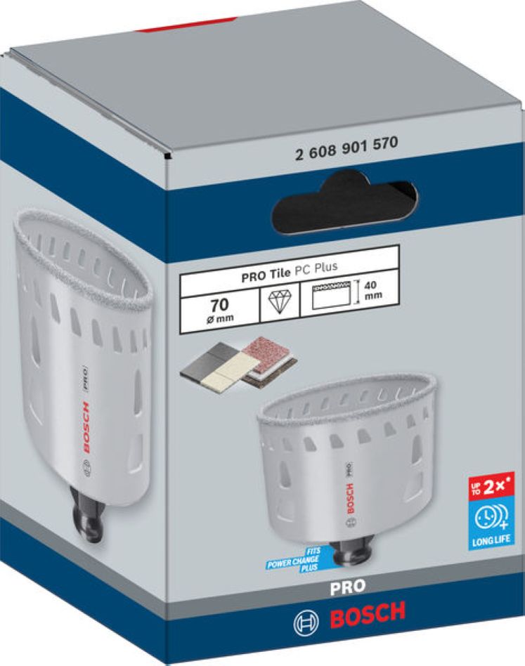 Bosch Professional Accesorios 2608901570 PRO Tile PC Plus sierra de diamante 70 mm