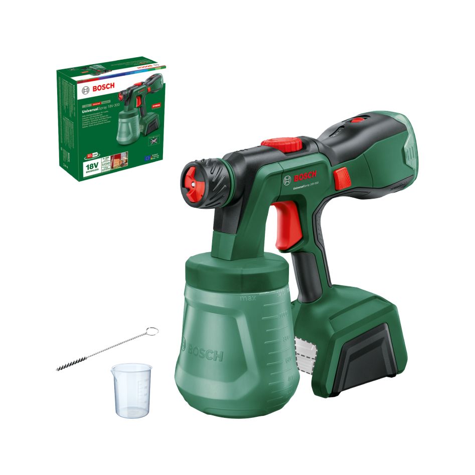 Bosch DIY 0603208100 UniversalSpray 18V-300 Sistema de pulverización de pintura a batería sin baterías ni cargador en caja
