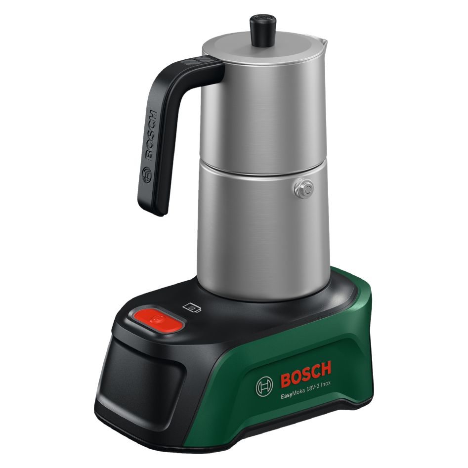 Bosch DIY 06039E4100 EasyMoka 18V-2 Inox cafetera sin cable sin batería ni cargador 1x estación base en caja