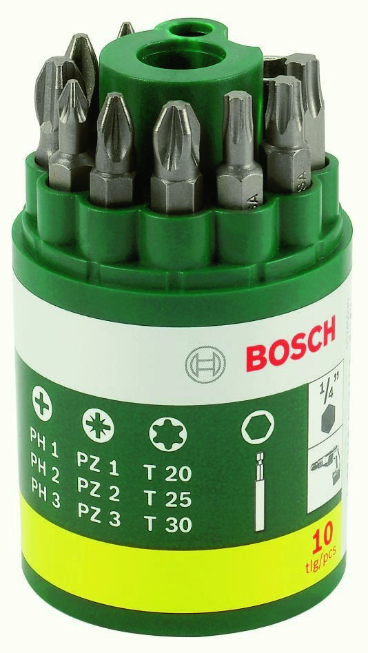 Bosch DIY Accesorios 2607019452 Juego de puntas de destornillador de 10 piezas