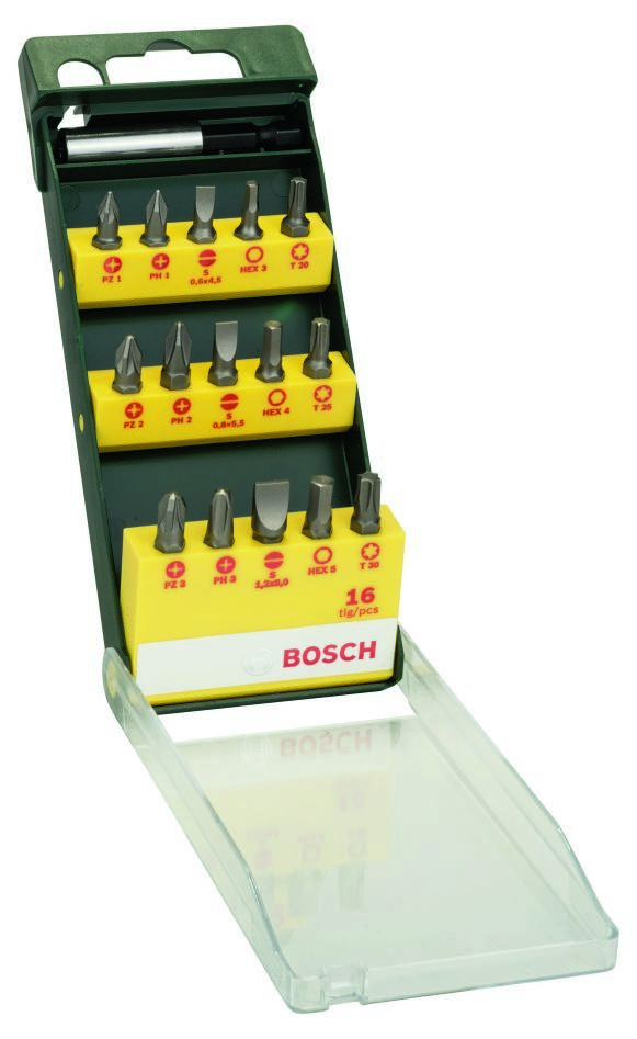 Bosch DIY Accesorios 2607019453 Juego de puntas de destornillador de 16 piezas