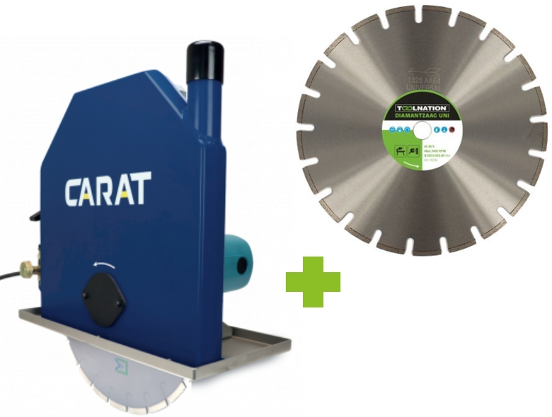 Carat MZW3500000/PEL3504TNA Sierra mural MZ-350 350 mm + disco de diamante universal 350 x 25,4 mm