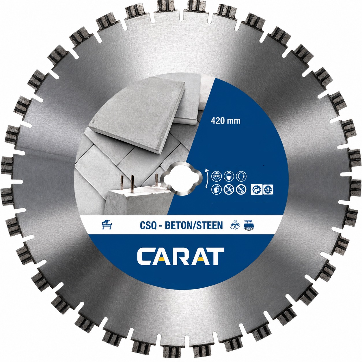 Carat CSQ4204000 Hoja de sierra de diamante para hormig&oacute;n, &Oslash; 420 mm, para corte en seco, con orificio especial para las mesas de corte iQ