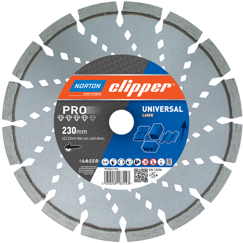 Norton Clipper 70184625951 Hoja de sierra de diamante Pro Universal Laser 400 x 25,4 mm