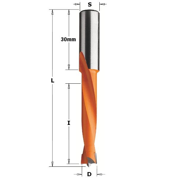 CMT 362.050.12 Broca espiga 5mm, mango 10x30, zurda