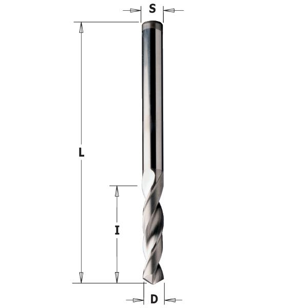 CMT 363.030.12 Broca espiral maciza hwm 3mm, mango 3mm izquierda