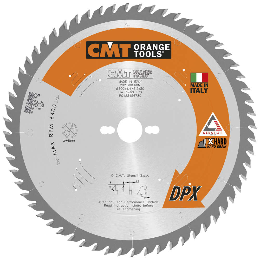 CMT 282.400.72M Hoja de sierra para chapas con dientes de metal duro DPX, 400 x 30 x 4,4 mm, 72 dientes