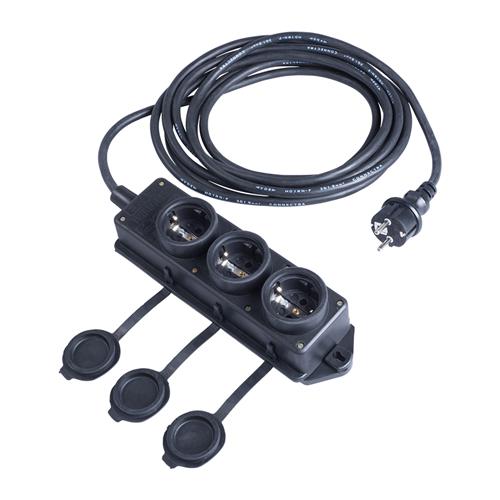 Connectra 46.423 Bloque de conectores de nylon de 3 gangs - 10m - H07RN-F - 3 G 2,5 mm²